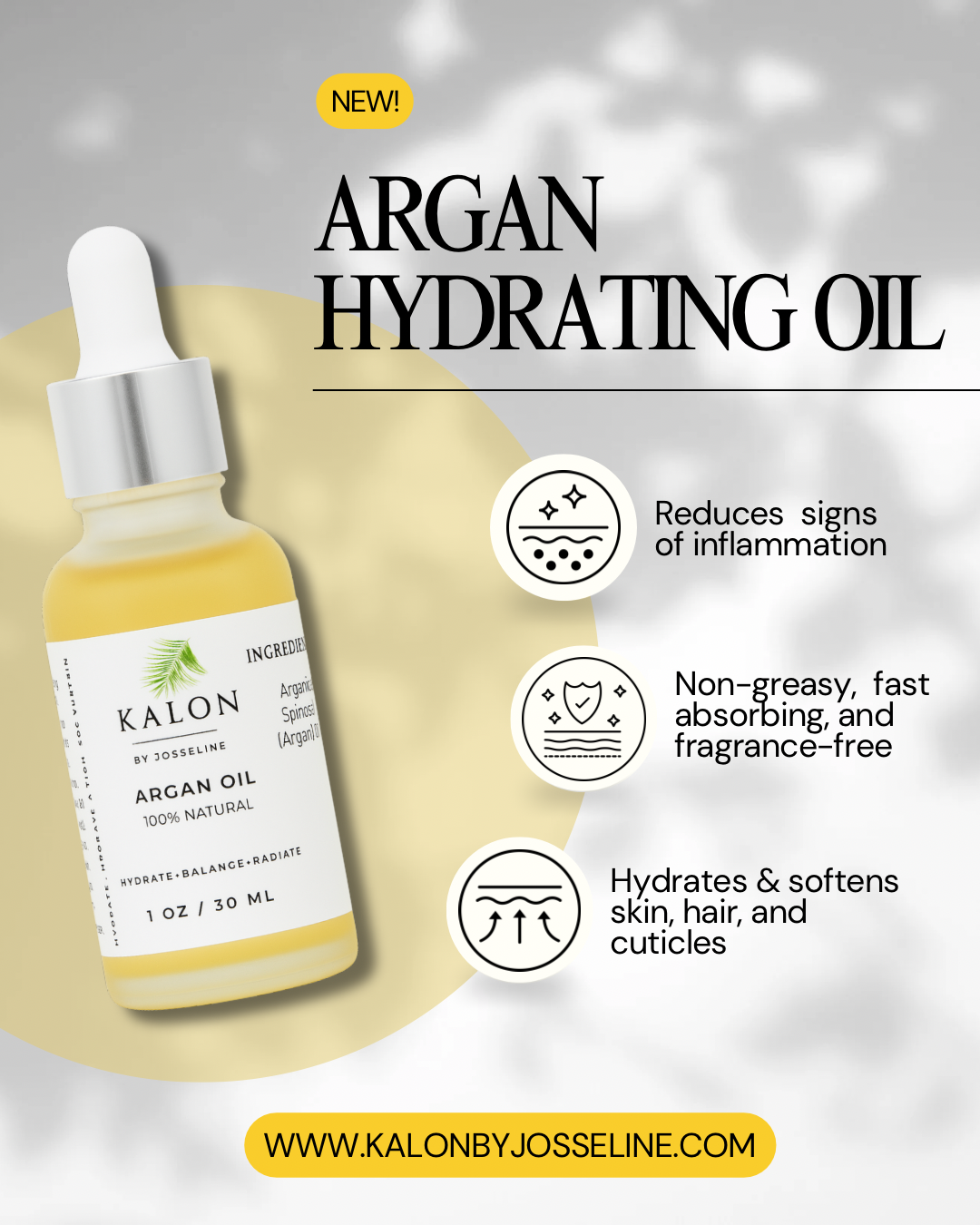 100% Pure Argan Oil – Organic Face, Skin & Body Moisturizer